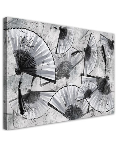 Living room wall art painting - Japanese fans | FEEBY