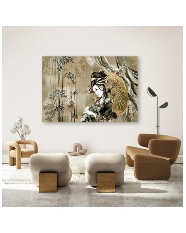 Leinwandbild modern - Geisha und Bambus | Feeby