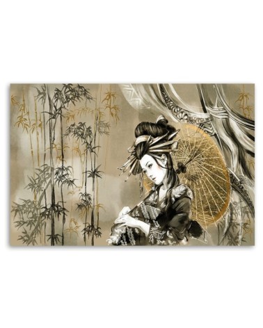 Leinwandbild modern - Geisha und Bambus | Feeby