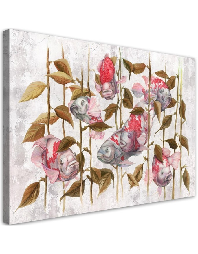 Leinwandbild - Bunte Koi Karpfen | Feeby