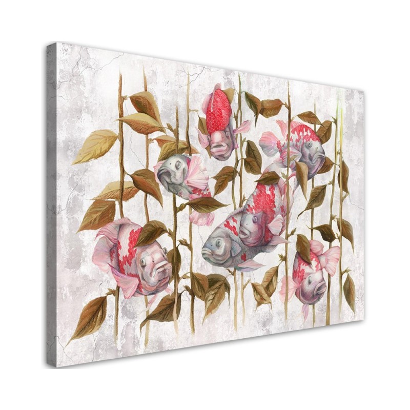 Leinwandbild - Bunte Koi Karpfen | Feeby