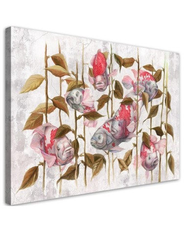 Oriental living room Canvas painting - Red Koi fish | FEEBY