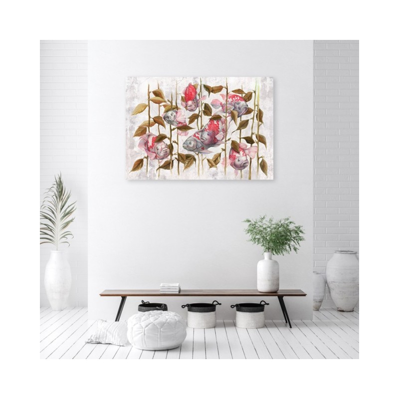 Leinwandbild - Bunte Koi Karpfen | Feeby