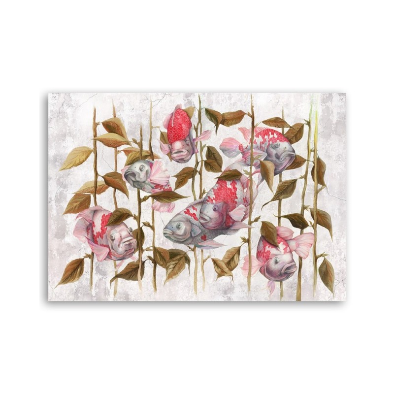 Leinwandbild - Bunte Koi Karpfen | Feeby