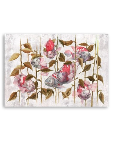 Leinwandbild - Bunte Koi Karpfen | Feeby