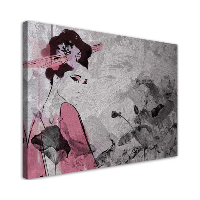 Printed pictures on Canvas for bedroom - Japanese geisha | FEEBY