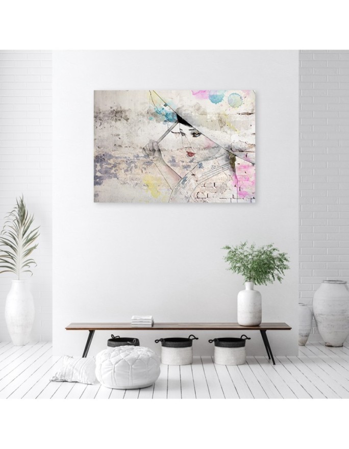 Modern Canvas paintings for living room - Geisha holding an umbrella | FEEBY