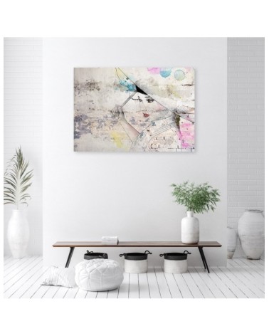 Leinwandbild modern - Geisha hält einen Regenschirm | Feeby