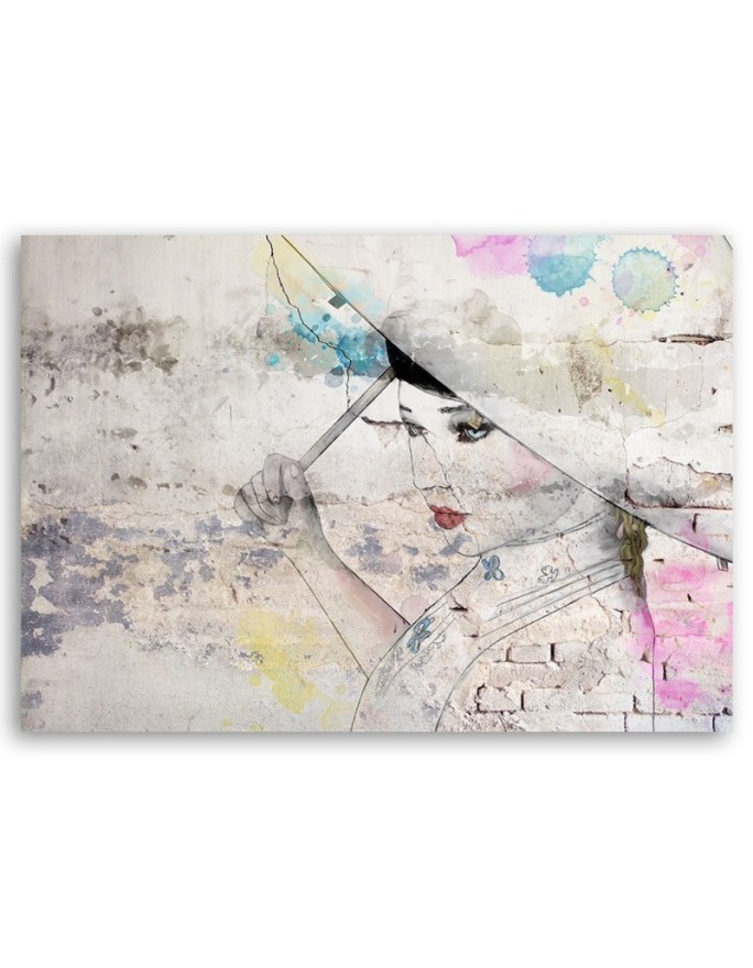 Modern Canvas paintings for living room - Geisha holding an umbrella | FEEBY
