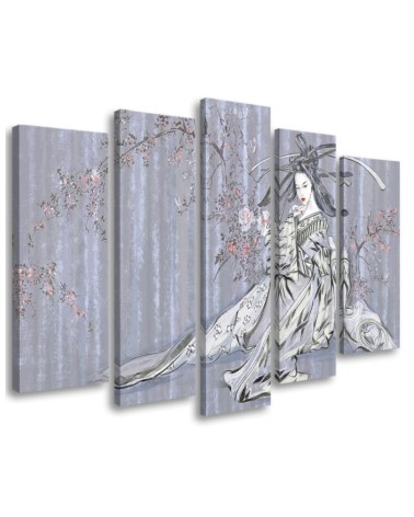 Picture for living room 5 parts - Traditional Japanese geisha | FEEBY