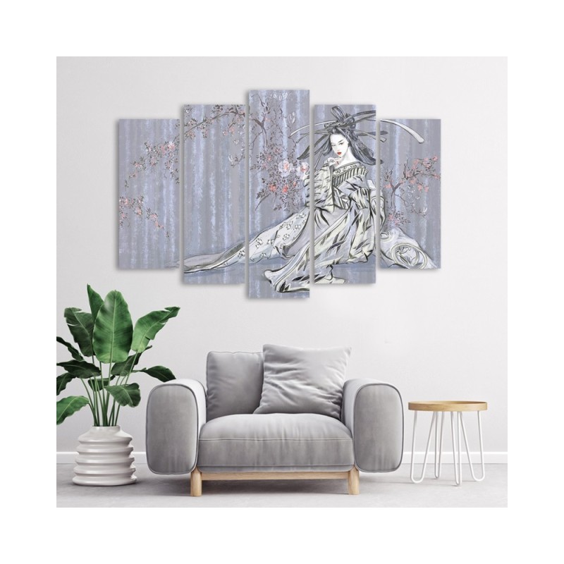 Bild auf Leinwand - Traditioneller japanischer Geisha | Feeby