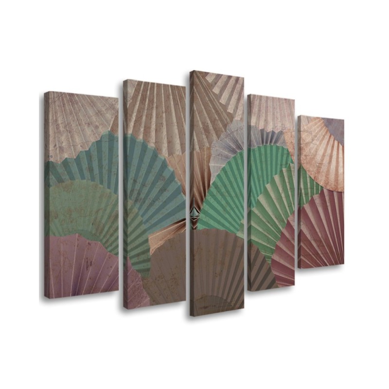 Canvas print for living room 5-part - Orient fans | FEEBY