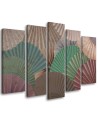 Canvas print for living room 5-part - Orient fans | FEEBY
