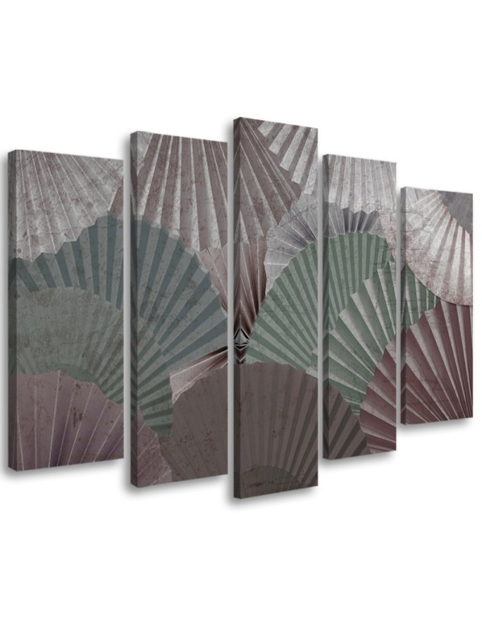 Pentaptic painting for living room - Fans of the orient | FEEBY