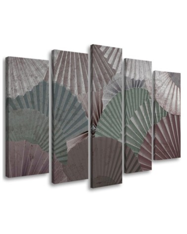 Pentaptic painting for living room - Fans of the orient | FEEBY