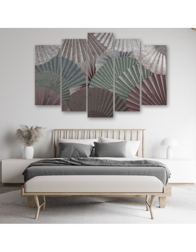 Pentaptic painting for living room - Fans of the orient | FEEBY