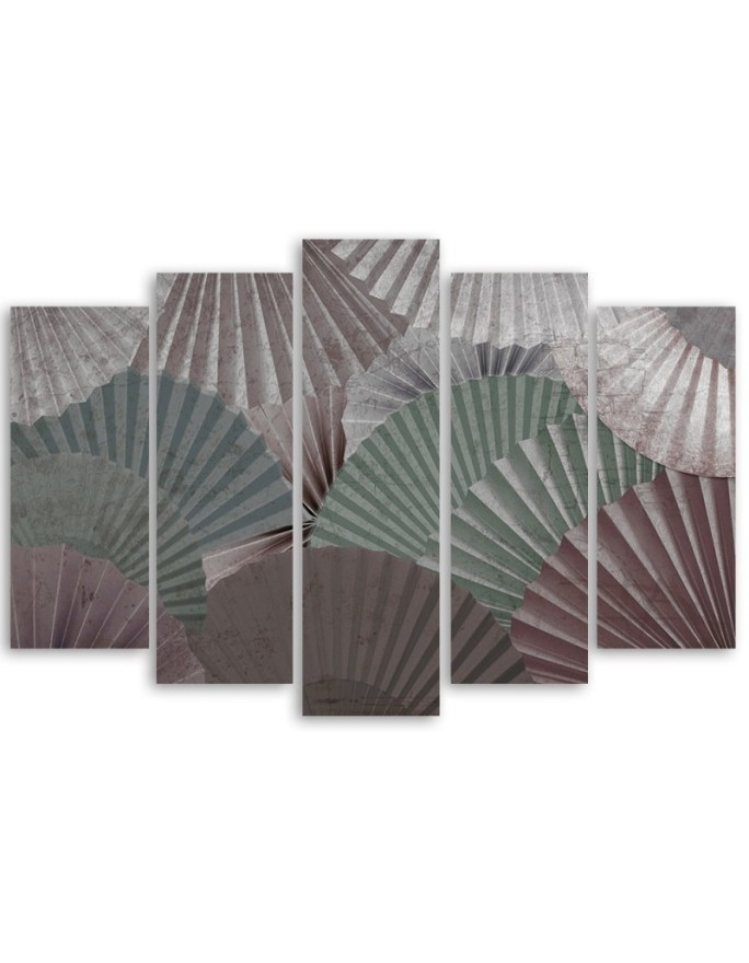 Pentaptic painting for living room - Fans of the orient | FEEBY