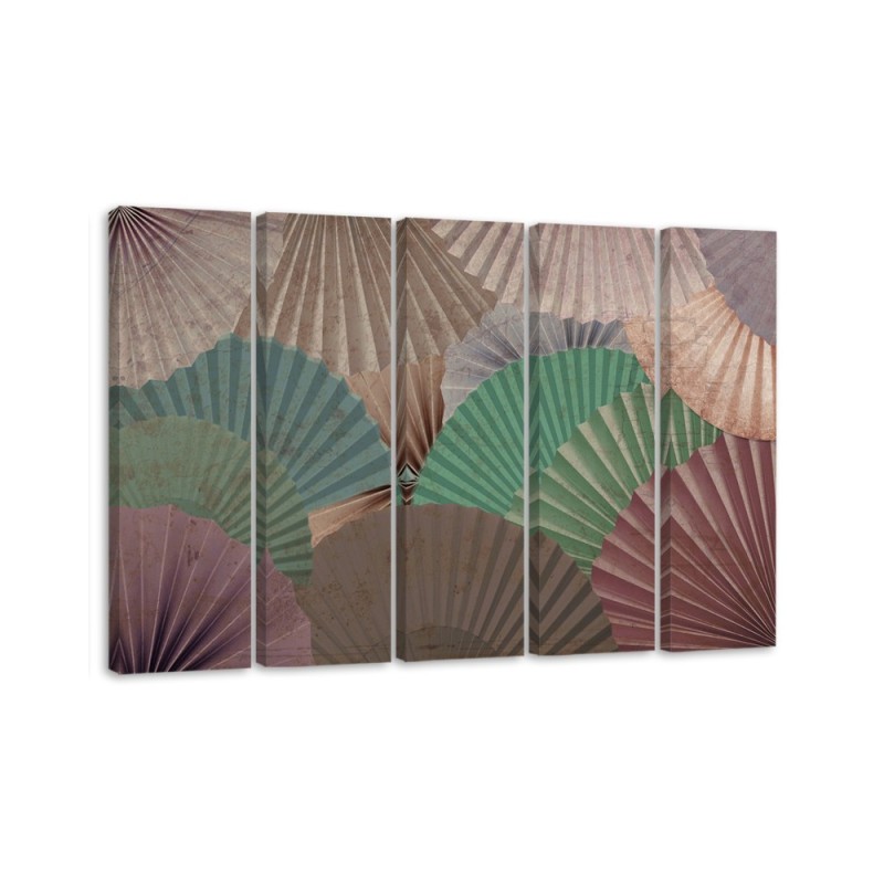 Five-panel painting for living room - Orient fans | FEEBY
