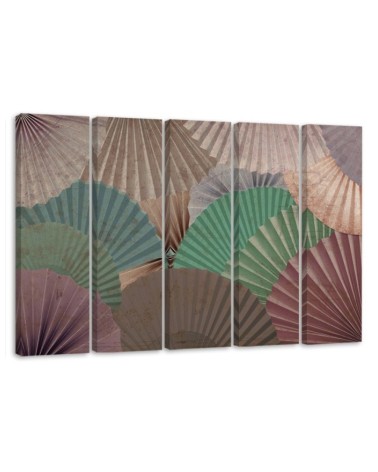 Five-panel painting for living room - Orient fans | FEEBY