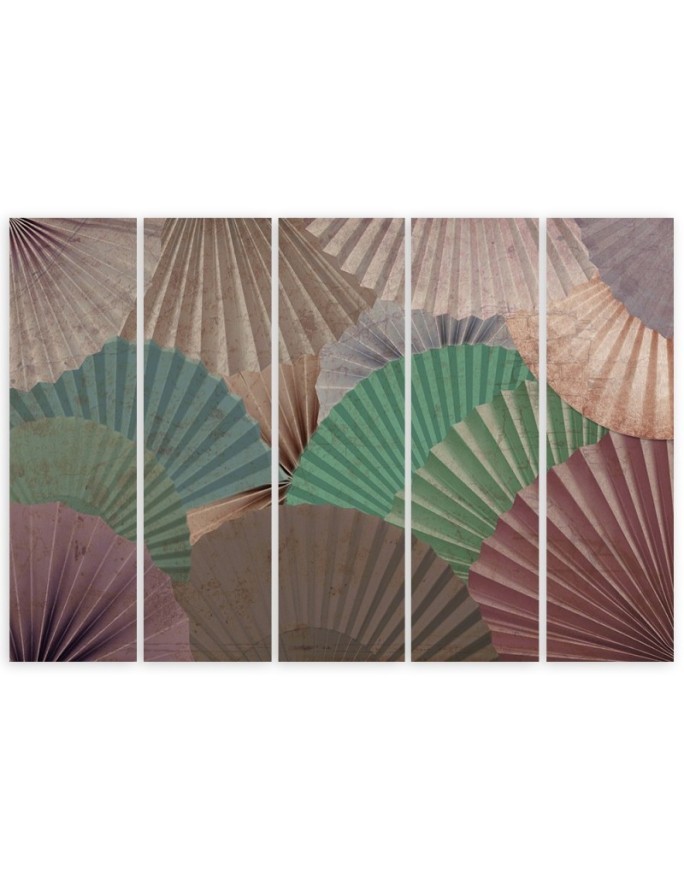 Five-panel painting for living room - Orient fans | FEEBY