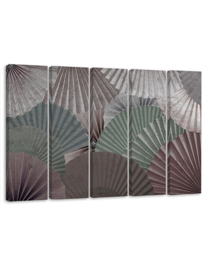 Pentaptic painting for living room - Orient fans | FEEBY