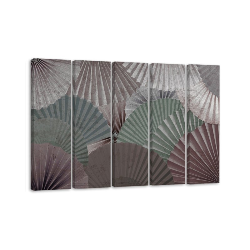 Pentaptic painting for living room - Orient fans | FEEBY