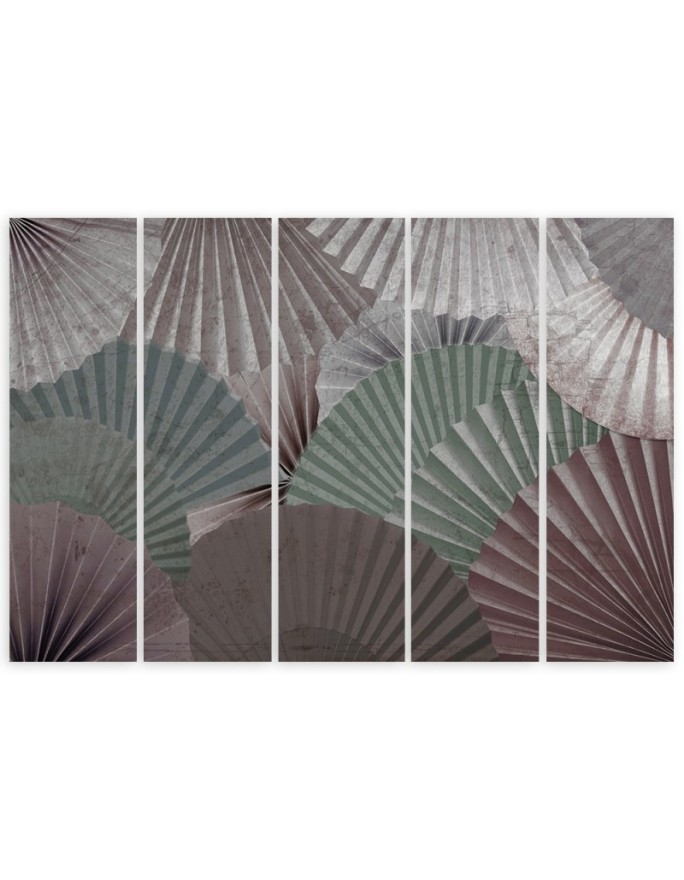 Pentaptic painting for living room - Orient fans | FEEBY