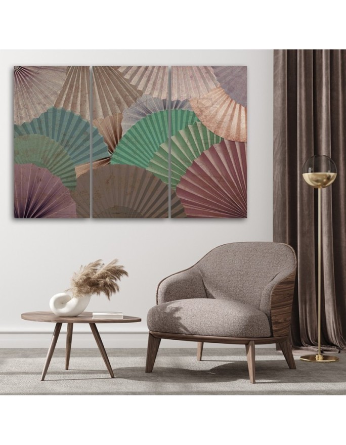 Paintings for living room triptych - Orient fans | FEEBY