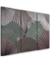 Modern paintings for living room triptych - Colourful fans | FEEBY
