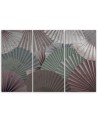 Modern paintings for living room triptych - Colourful fans | FEEBY