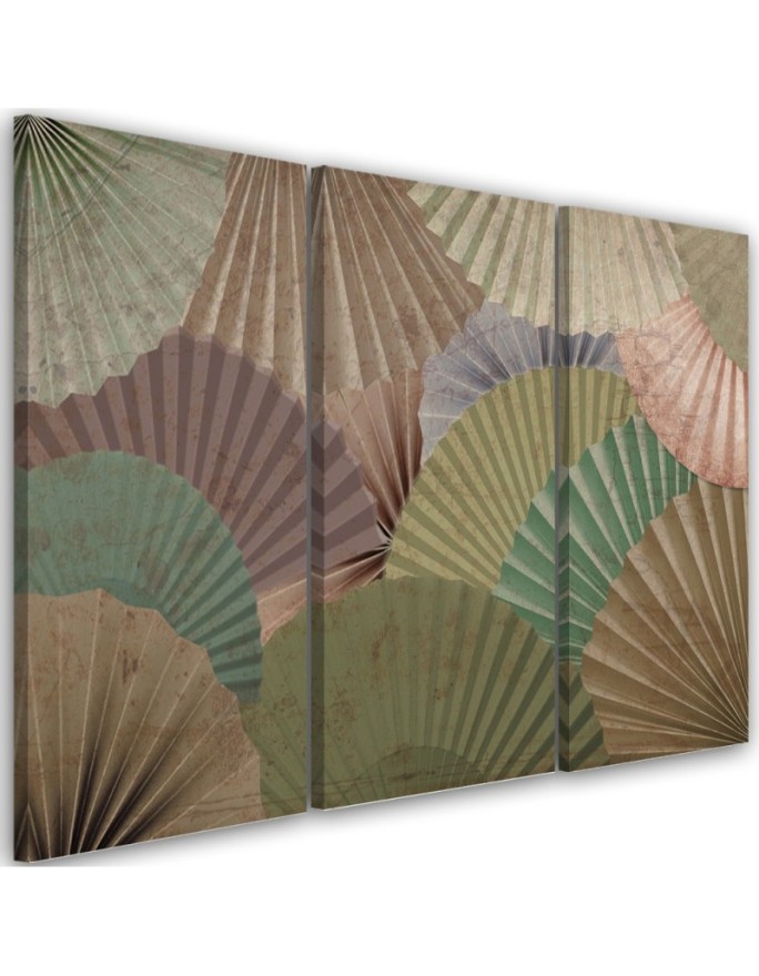 Stylish Canvas paintings for the study triptych - Japanese fans | FEEBY