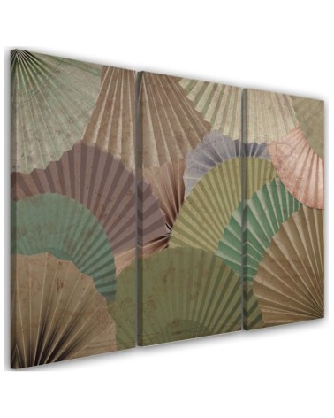 Stylish Canvas paintings for the study triptych - Japanese fans | FEEBY