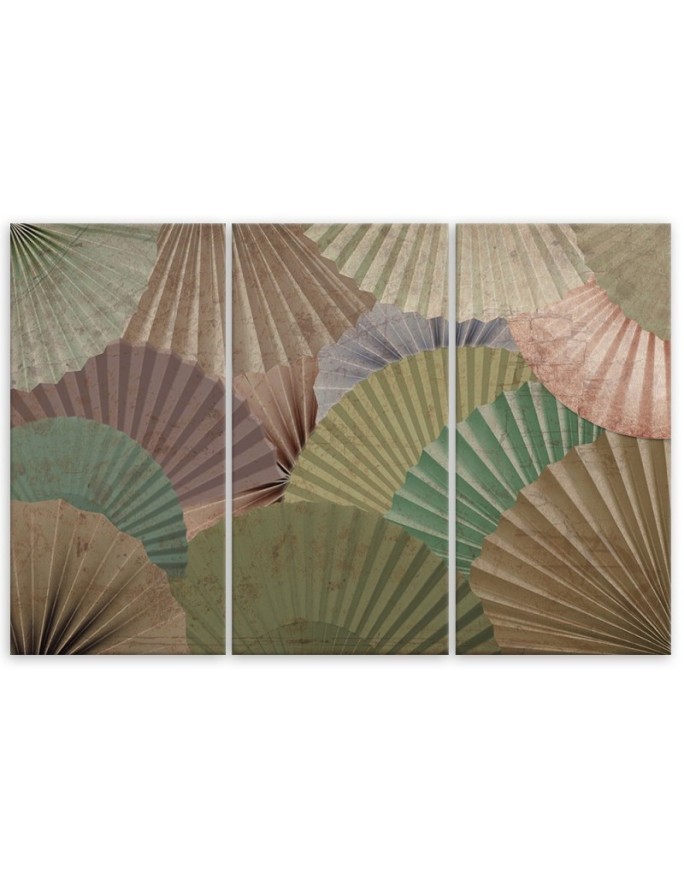 Stylish Canvas paintings for the study triptych - Japanese fans | FEEBY