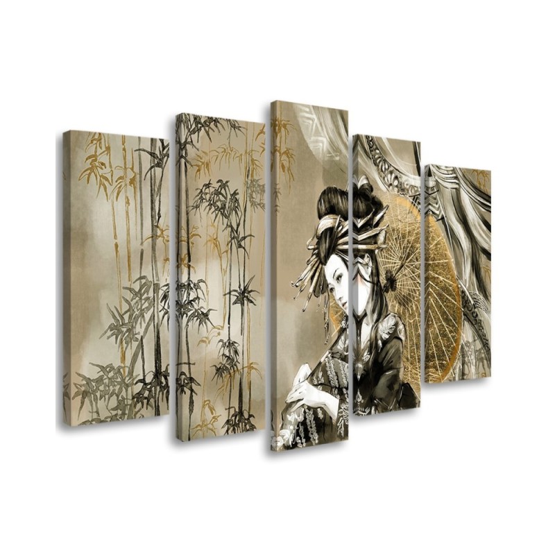 Modernes Wandbild - Geisha und Bambus | Feeby