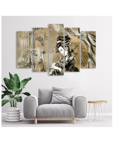 Modernes Wandbild - Geisha und Bambus | Feeby