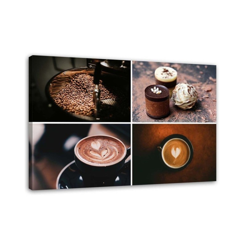 Leinwandbild - Kaffee und Süßigkeiten | Feeby