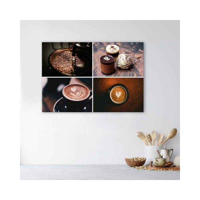 Leinwandbild - Kaffee und Süßigkeiten | Feeby