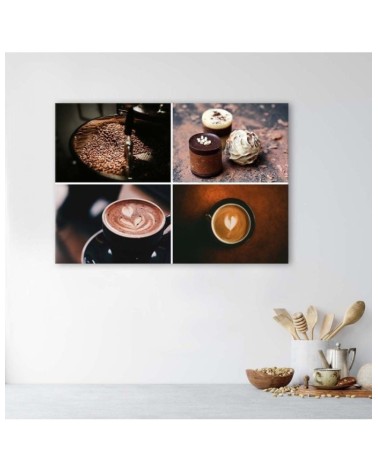 Leinwandbild - Kaffee und Süßigkeiten | Feeby