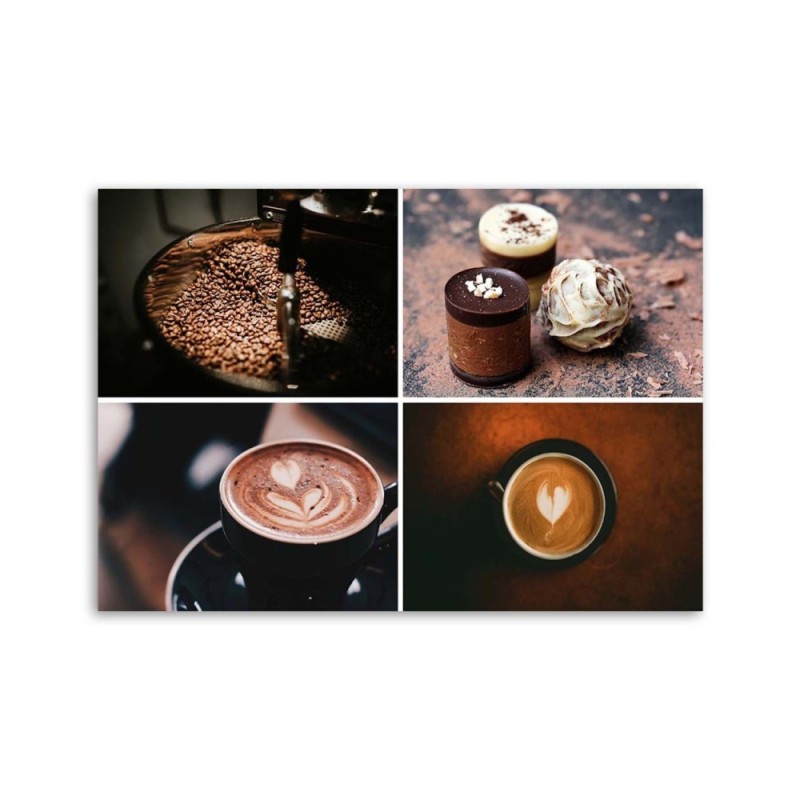 Leinwandbild - Kaffee und Süßigkeiten | Feeby
