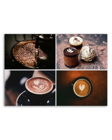 Leinwandbild - Kaffee und Süßigkeiten | Feeby
