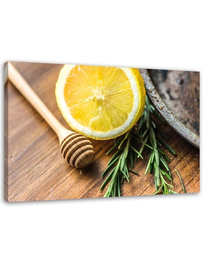 Bild auf Leinwand - Zitrone und Rosmarin | Feeby