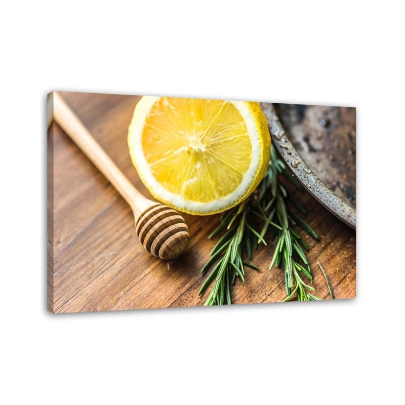 Bild auf Leinwand - Zitrone und Rosmarin | Feeby