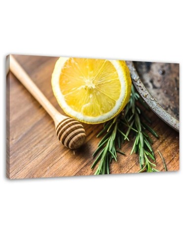 Bild auf Leinwand - Zitrone und Rosmarin | Feeby
