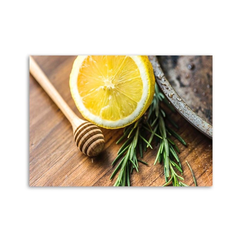 Bild auf Leinwand - Zitrone und Rosmarin | Feeby