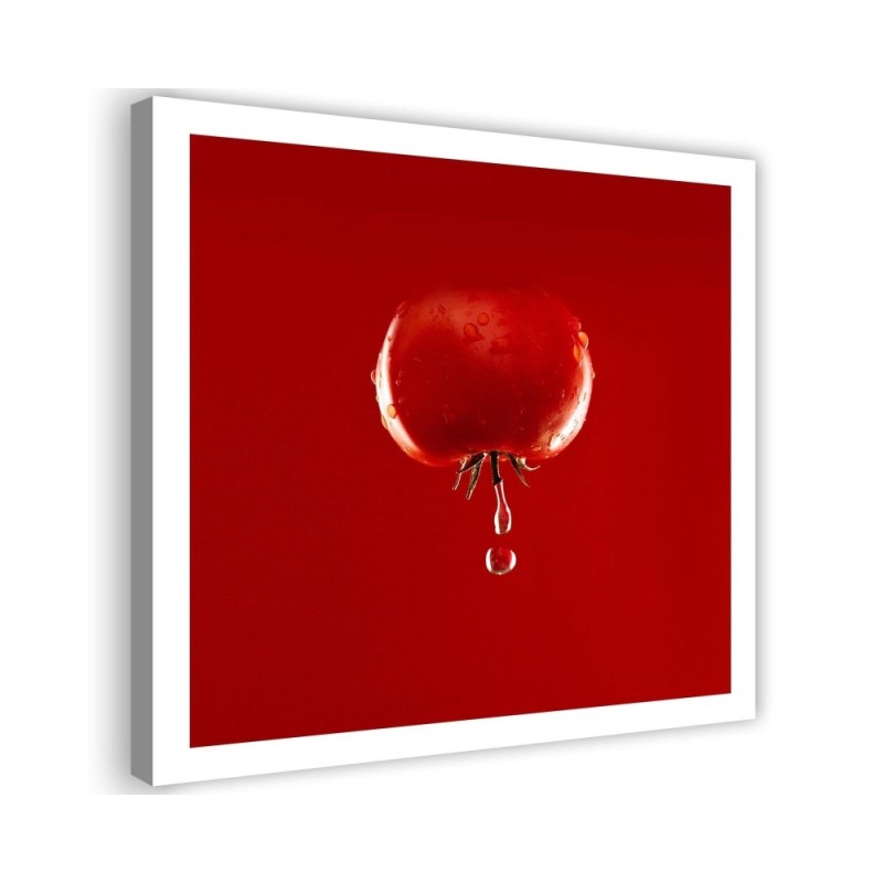 Modern Canvas painting for the home - Tomato and water drops for the kitchen | FEEBY
