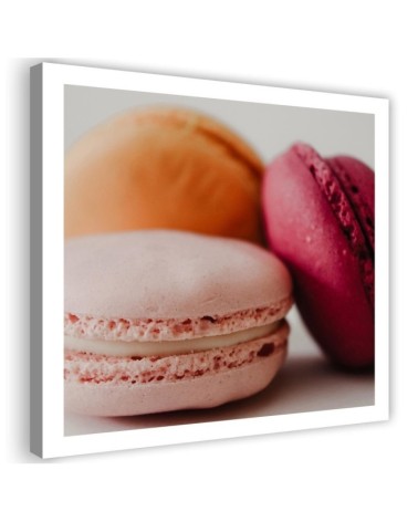 Canvas prints idea for the kitchen - Three colourful macarons | FEEBY