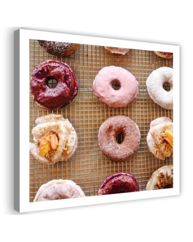 Decorative print Canvas prints - Colourful donats for the kitchen | FEEBY