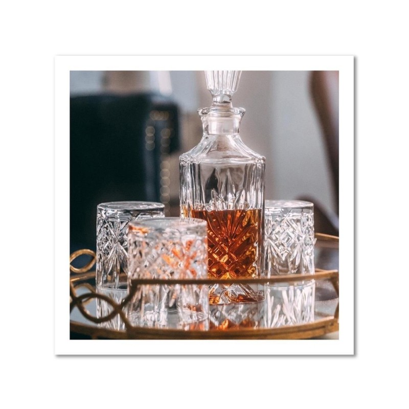Modernes Wandbild - Whisky Dekanter und Gläser | Feeby