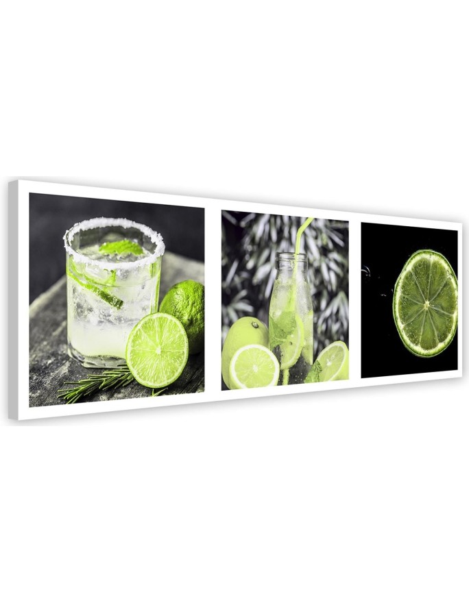 Bild auf Leinwand - Limette mit Spritzwasser | Feeby