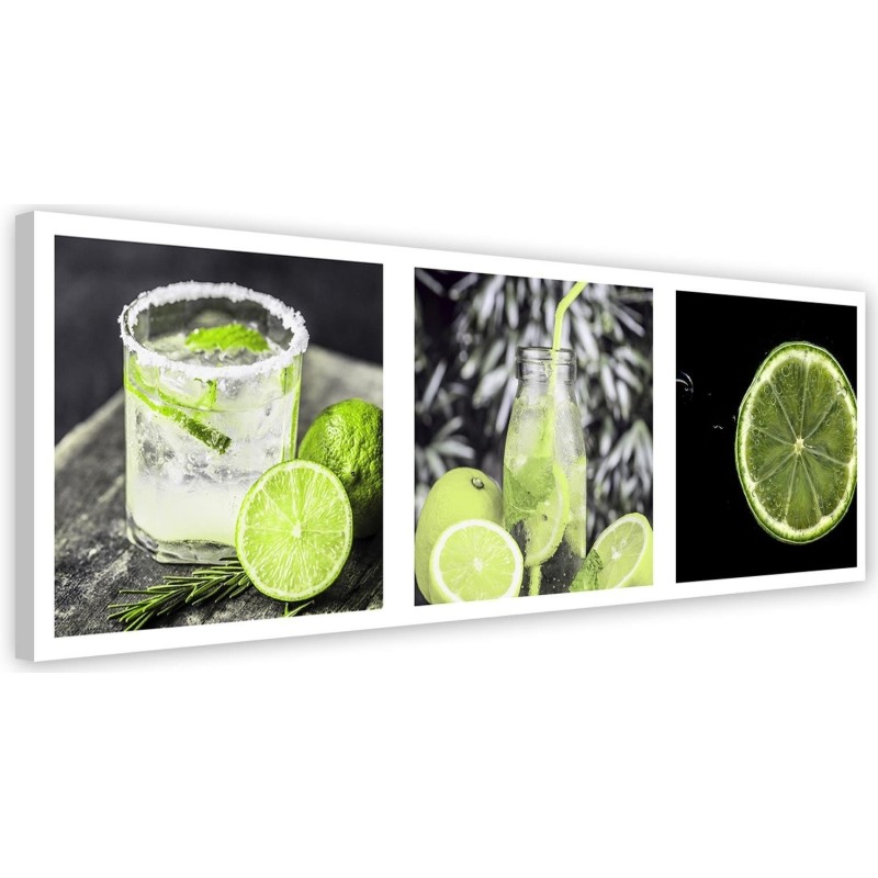 Bild auf Leinwand - Limette mit Spritzwasser | Feeby
